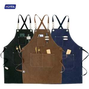 H52add41e9ef74eb29ba285b6828eef62Q.webp Custom Logo Canvas Chef Cotton Waiter Unisex Worker Uniform Cooking Kitchen BBQ Bar Work Commercial Cafe Restaurant Aprons