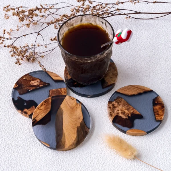 Customized Wood & Resin Coaster Newly Crafts Manufacturer Warming Gift Coffee Cups Mug Coaster Affordable Price kitchen supplies