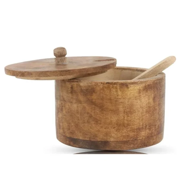 A763461f052134a97b6dcf699b00d91073.webp Hotel Home Kitchen Sugar Bowl at Reasonable Price Wood Salt Container with Spoon Storage Container Best Supplies