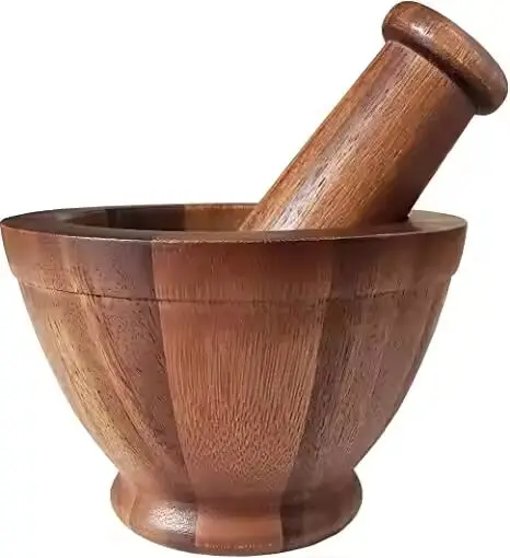 Top Sale Cheap Price Customized Wood Mortar and Pestle Set High Quality Herb and Spice Tools for Home Kitchen Ware Supplies