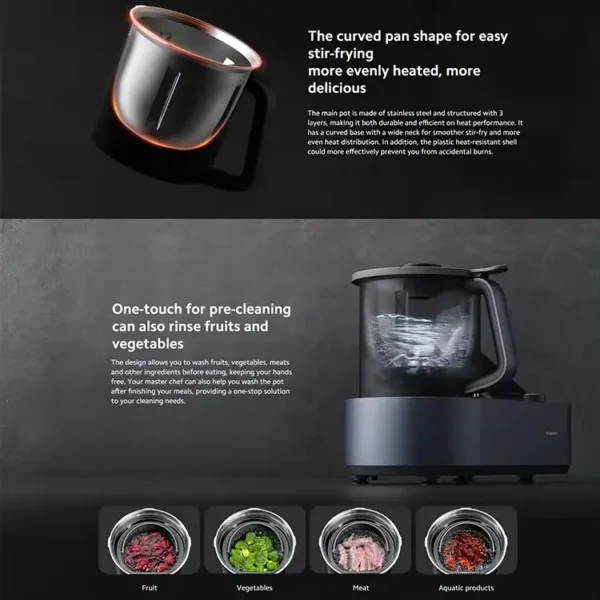 A88be3a17c56f4392b87268ab8388dc271.webp 2024 Xiaomi Mijia for 2.2L Intelligent Multi-Function Food Machine Xiaomi Intelligent Cooking Robot Kitchen Supplies