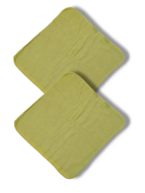 4-Sided Yellow Duster Quick-Dry 100% Cotton Square Kitchen Cloth Cleaning Supplies for Vehicles Bathrooms Packaged in Pouch Bag