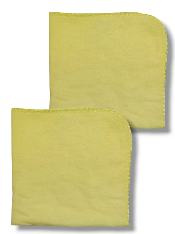 4-Sided Yellow Duster Quick-Dry 100% Cotton Square Kitchen Cloth Cleaning Supplies for Vehicles Bathrooms Packaged in Pouch Bag