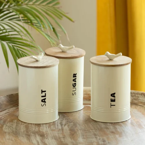 Chic Metal Jar with Secure-Fitting Lid Durable for Stylish Home and Kitchen Decor for Dried Food Storage For Bulk Supply .
