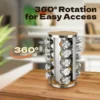 Stainless Steel 360 Degree Rotating Spice Storage Rack, Condiments Shelf, Seasoning Jar Set, Kitchen Supplies,