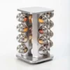 Stainless Steel 360 Degree Rotating Spice Storage Rack, Condiments Shelf, Seasoning Jar Set, Kitchen Supplies,