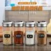 H3386a544ee3d4597a220247621126085V.webp Dropshipping Glass Spice Bottles with Plastic Lids Rotating Multi-hole Shakers Pepper/salt Wholesale Kitchen Supplies in Stock