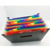 Hot Sale Rainbow Color A4 PP Plastic 24 Pocket Expandable File Organizer Filling Folder for Office School Supplies