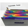 Hot Sale Rainbow Color A4 PP Plastic 24 Pocket Expandable File Organizer Filling Folder for Office School Supplies