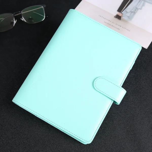 H7556a681a6ae4c9098e7cdf2d99101620.webp aron 6 Rings A5/A6 PU Leather Budget Binder A7 Diary Planner Organizer Journal Stationery Office School Supplies