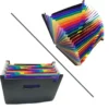 Hot Sale Rainbow Color A4 PP Plastic 24 Pocket Expandable File Organizer Filling Folder for Office School Supplies