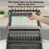H891fff059d484dd6bd7be500a4a9eed6K.webp Multi-Layer Small Storage Dish Rack Simple Kitchen Supplies Bowl Tray Rack Household Drain for Organizing Kitchen Items