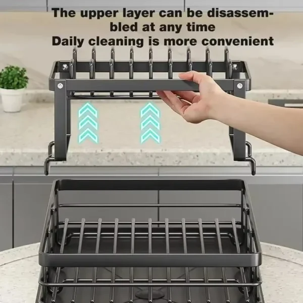 H891fff059d484dd6bd7be500a4a9eed6K.webp Multi-Layer Small Storage Dish Rack Simple Kitchen Supplies Bowl Tray Rack Household Drain for Organizing Kitchen Items