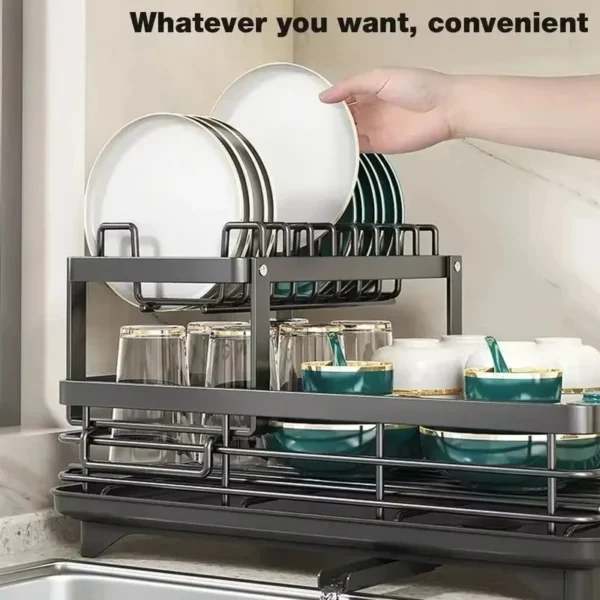 H8bb7e5bf02cf4c37808f0ba1df650d7ey.webp Multi-Layer Small Storage Dish Rack Simple Kitchen Supplies Bowl Tray Rack Household Drain for Organizing Kitchen Items