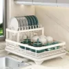 H99681c29220e49bc8835e3346eaa6211h.webp Multi-Layer Small Storage Dish Rack Simple Kitchen Supplies Bowl Tray Rack Household Drain for Organizing Kitchen Items