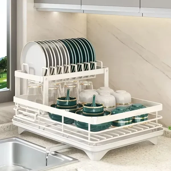 H99681c29220e49bc8835e3346eaa6211h.webp Multi-Layer Small Storage Dish Rack Simple Kitchen Supplies Bowl Tray Rack Household Drain for Organizing Kitchen Items
