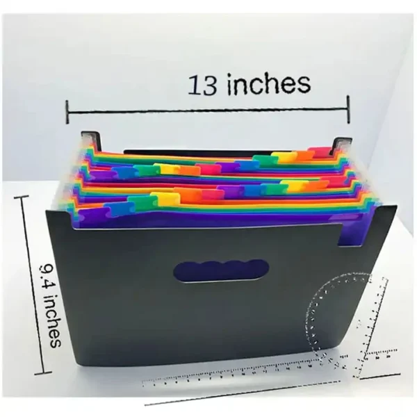 Hot Sale Rainbow Color A4 PP Plastic 24 Pocket Expandable File Organizer Filling Folder for Office School Supplies