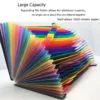 Hot Sale Rainbow Color A4 PP Plastic 24 Pocket Expandable File Organizer Filling Folder for Office School Supplies