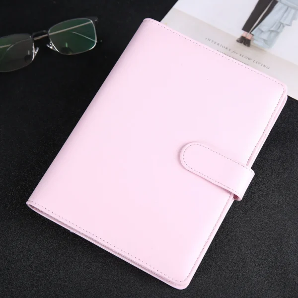 Hdee2486d767f463cb5bdd07e861f07ceS.webp aron 6 Rings A5/A6 PU Leather Budget Binder A7 Diary Planner Organizer Journal Stationery Office School Supplies