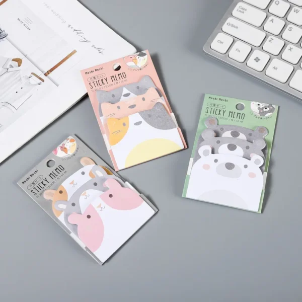 Hfb8b694834754c57bc8fd927ace389bdv.webp Cute Small Fresh Style Design Office Supplies and Stationery School DIY Decor Reusable Papers Animal Shaped Sticky Notes