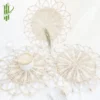 KITCHEN ACCESSORIES Woven Rattan Placemat Wood coaster Round Charger Plates Flower Shape White Brown Wedding Decoration Supplies
